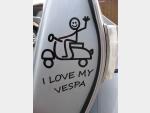 Detail nabídky - Volný čas: Samolepka s motivem "I love my Vespa"