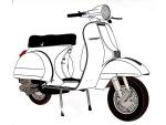 Klikněte pro detailní foto č. 1 - Volný čas: Samolepka s motivem skútru Vespa P200 E