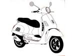 Klikněte pro detailní foto č. 2 - Volný čas: Samolepky s motivem skútru Vespa GTS - různé barvy