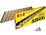 Detail nabídky - Řetězy a kolečka: Řetěz DID 525 VX3, X-ring, zlatý GB, 108 článků
